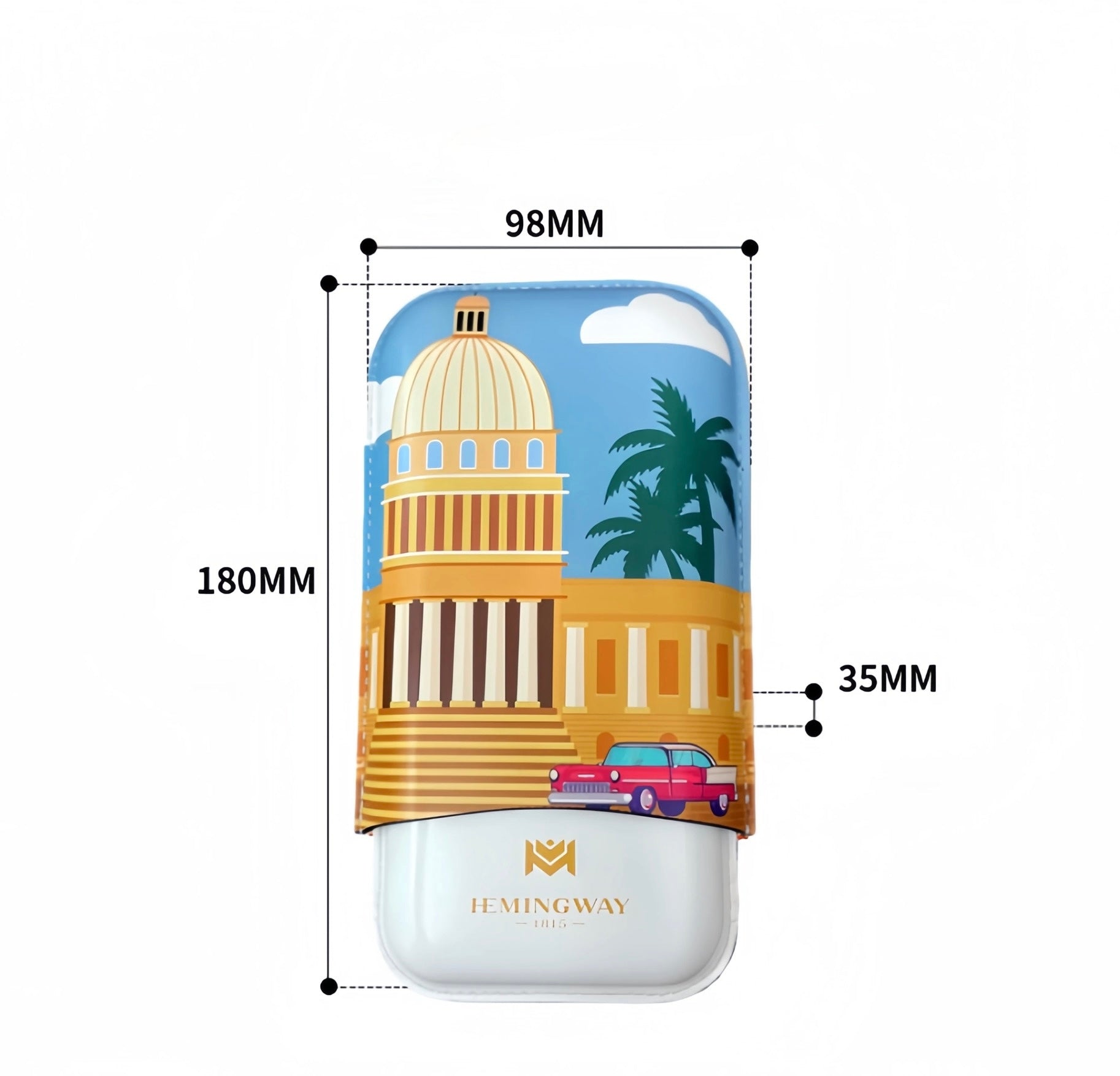 Havana Inspired Travel Cigar Case – Stylish Holder for 2 Cigars