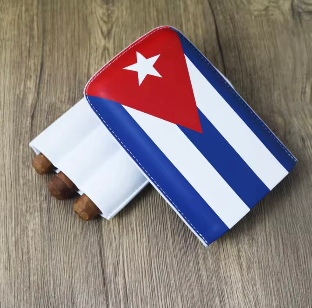 Cuban Style Leather Cigar Case – Travel Holder for 3 Cigars