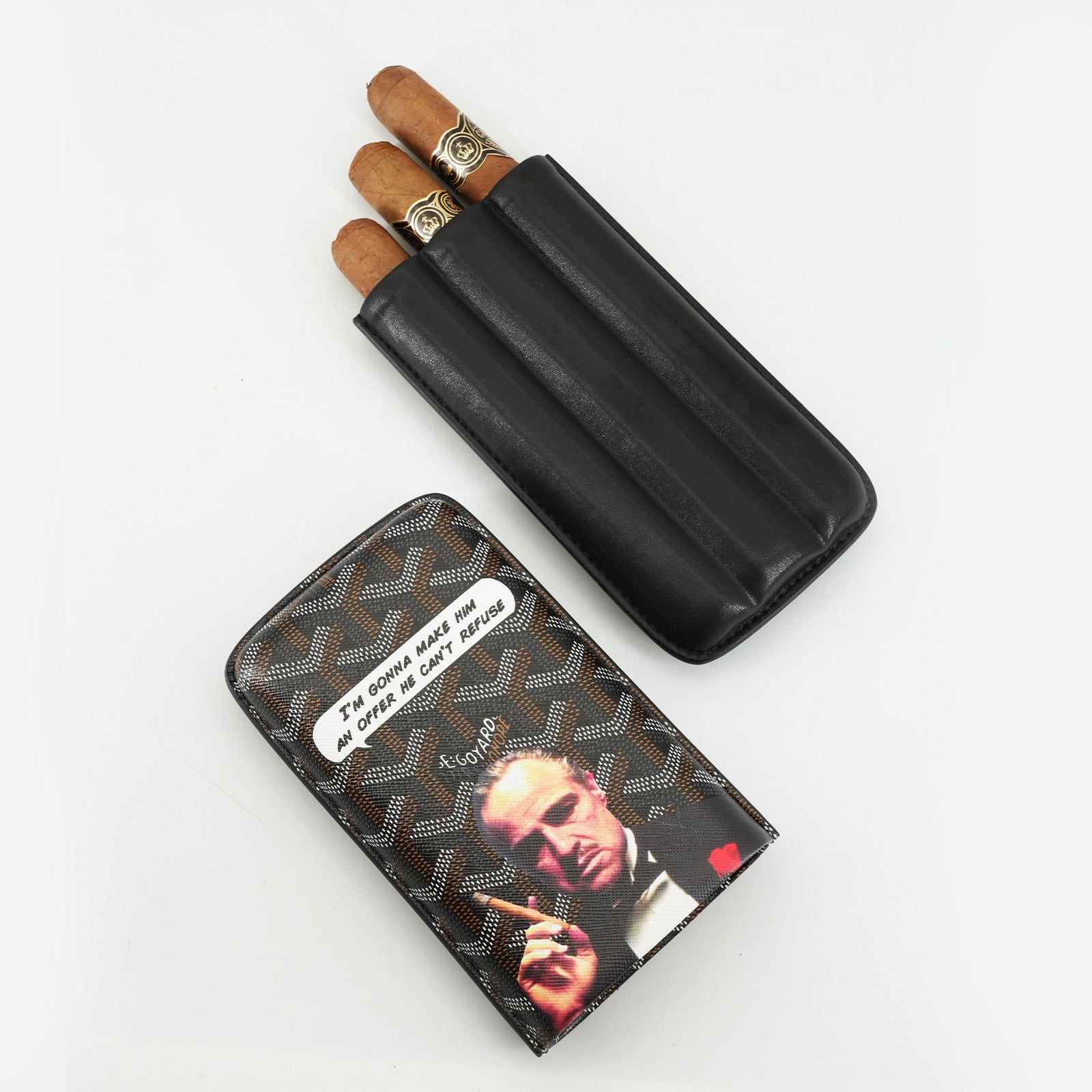 Godfather-style Premium Travel Cigar Case - Protective Hard Shell