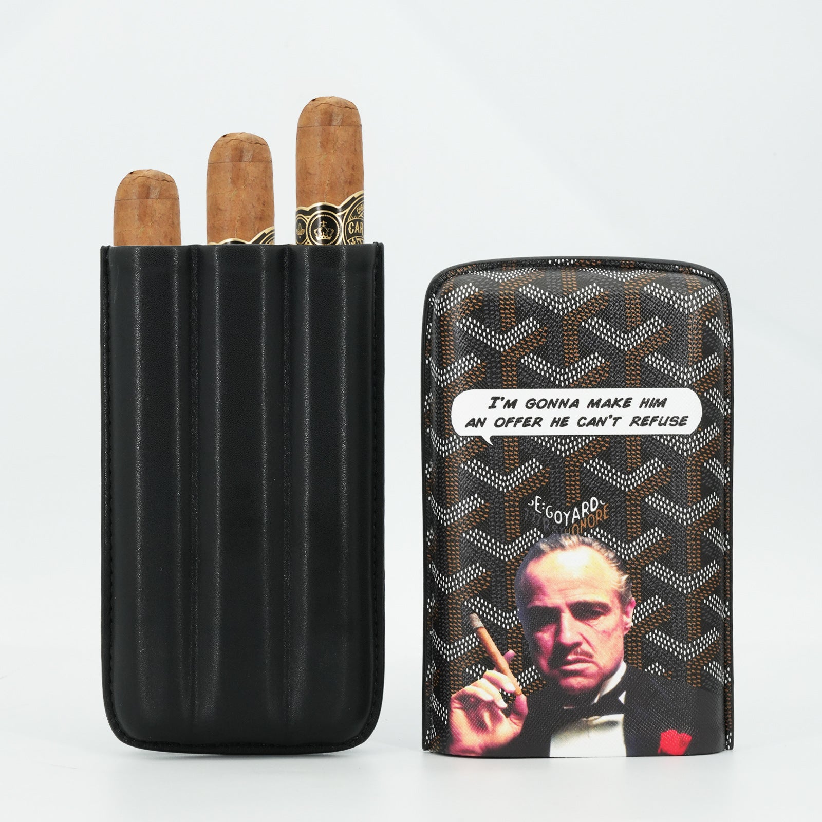 Godfather-style Premium Travel Cigar Case - Protective Hard Shell