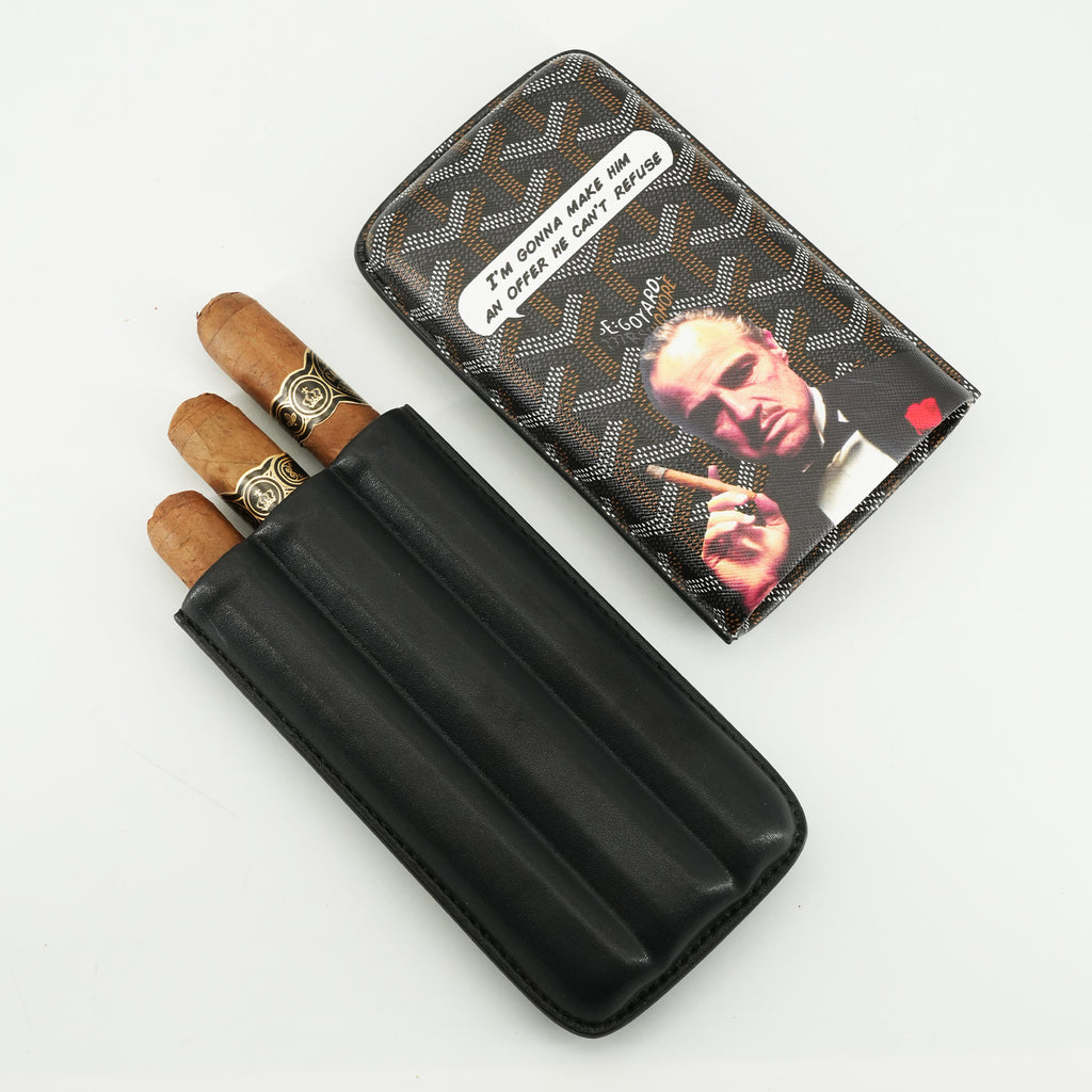 Godfather-style Premium Travel Cigar Case - Protective Hard Shell